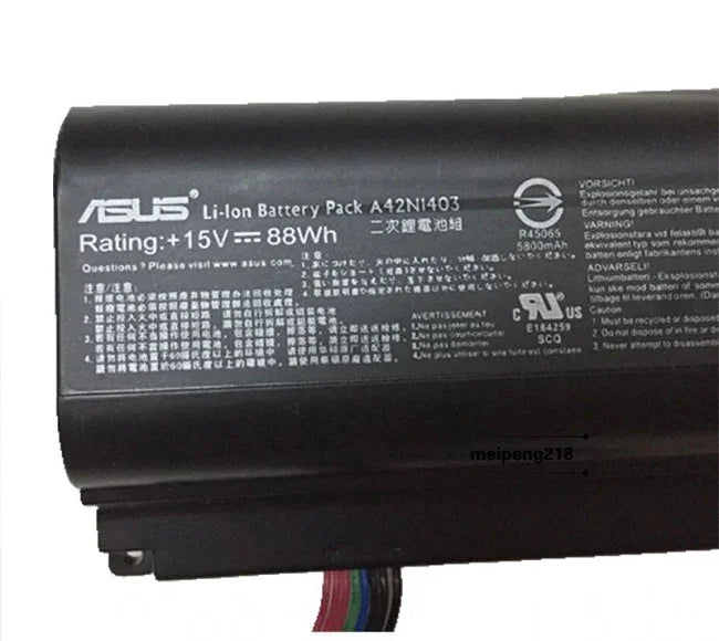 Asus Laptop Battery A42N1403 – Compatible with ROG G751J-BHI7T25, GFX71JY (A42LM93, 4ICR19/66-2)